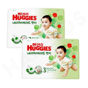 2024 하기스 네이처메이드 팬티형 3단계 여아용 64매X2팩 중형 아기 기저귀