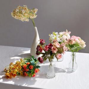 생화같은 고급 성묘 조화 모음 산소 미니 꽃 다발 수목장 장식 카네이션 부케 라넌큘러스