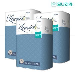 3겹 천연펄프 럭시아플러스 화장지 25Mx30롤x3팩90롤