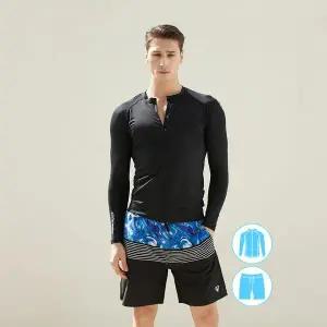 [하프클럽/베이직 엘르]베이직엘르 남성인 집업래쉬가드세트 체형커버 빅