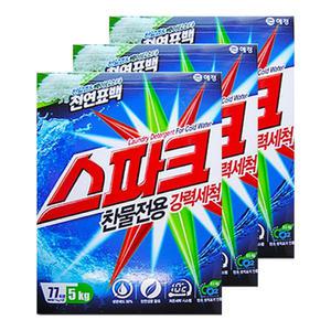 스파크 찬물전용 세탁세제  5kg 카톤 3개