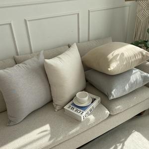 [한스갤러리] 파우더 쇼파 쿠션 방석 순면 쿠션커버 솜포함 50x50