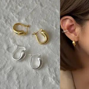 아에츠 심플 모던 데일리 골드 실버 드롭 귀걸이