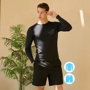 [하프클럽/베이직 엘르]베이직엘르 남성인 래쉬가드 비치반바지 세트 BEM-X911K