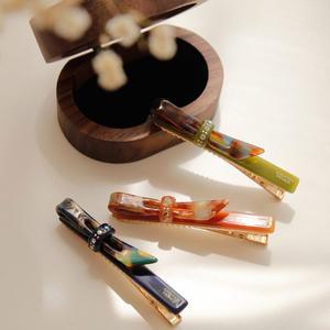 [제이로렌] 프랑스 외매듭 리본 큐빅 집게핀 H01234