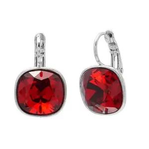 ONM 오스트리아 크리스탈 쿠션컷 12mm 귀걸이 레드