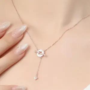 ONM (비쥬홀릭) 실버925 골드도금 문라인 토글바 목걸이