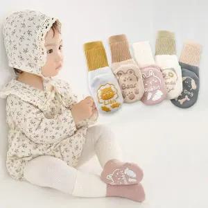 [보리보리/꼼지]NF36 투톤베이비코(5족)양말세트 베이비 유아 미끄럼 방지 양