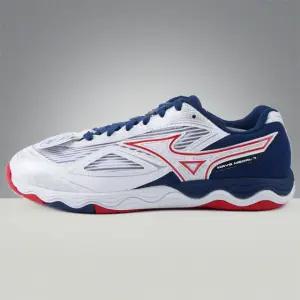 미즈노 탁구화 웨이브메달 7 와이드 (화이트X레드X네이비) 81GA2415