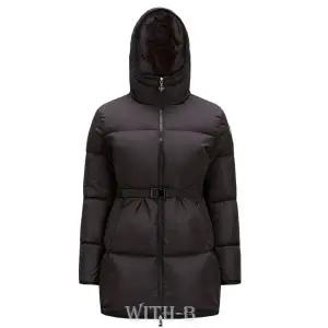 여성 패치로고 벨티드 후드 패딩 SIRLI BLACK