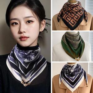 자석스카프 마그네틱 목도리 승무원 원터치 실크삘 여성용 목보호 쁘띠 선물용