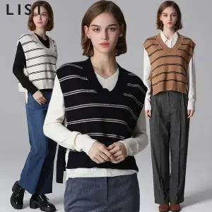 [리스트(LIST)] 울블렌디드  사이드 스트랩 니트 베스트 (택가격:128000원)