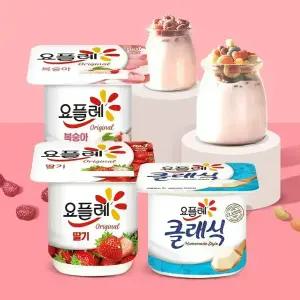 빙그레 요플레 85g 16개 딸기/복숭아/클래식