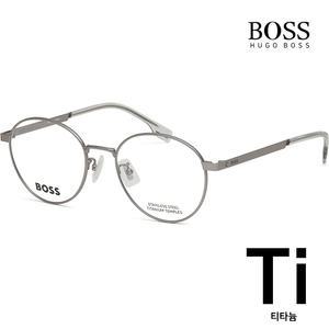 휴고 보스 티타늄 안경테 BOSS1475F R81 매트 실버 아시안핏 라운드 가벼운 은테