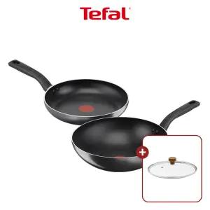 [테팔] 쿡이지 프라이팬 2종 (팬24+웍28) +우드뚜껑28