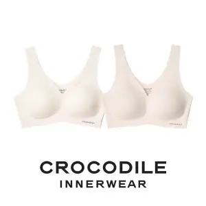 [감탄브라] [크로커다일] 소프트핏 쉘론 V넥 패드일체형 브라2종 오트밀 라이트베이지 CDWBR5M0506