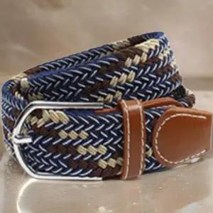 [하프클럽/옷자락]남성 꽈배기 배색 스트랩 위빙 메쉬 벨트