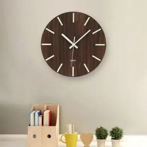 [하프클럽/셀러허브_여성트랜드패션]심플우드 야광 무소음 벽시계 원형벽