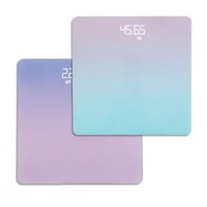 파스텔 LED 디지털 체중계 강화유리 정밀 측정 전자 온도 저울