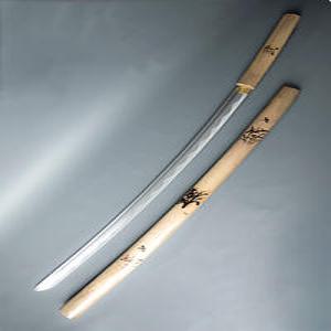 (비젼)YK 0508 백초 호위무사 가검 일본도 중량검 강철가검 미술도검 도검 코등이 카타나 다마스커스 접쇠 단조 캠핑  검도 태권도