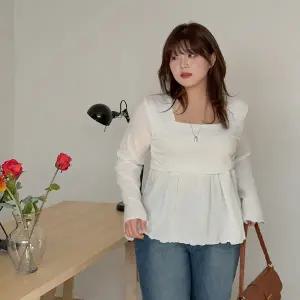 [빅사이즈]이블렛 보텐드 셔링 물결 티블라우스 제이스타일