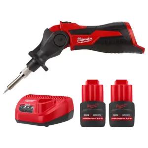 밀워키 M12 SI-252 충전 인두기 12V 2.5Ah 고출력 배터리 2개 세트