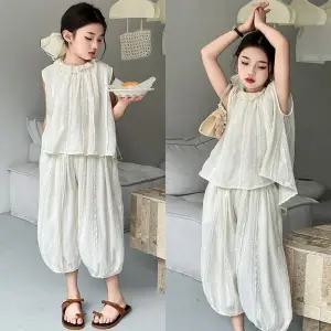 [삐삐네옷가게]여아 주니어 샤랄라 레이스 민소매 여름 상하세트