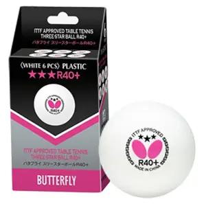 버터플라이 3성 R40+ 플라스틱 탁구공 6개입/시합구/경기용/고급형/연습구/탁구볼시합용/연습용/레슨용