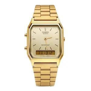 [카시오] 남녀공용 Analog Digital Square 메탈 손목 시계(AQ 230GA 9DHDF)