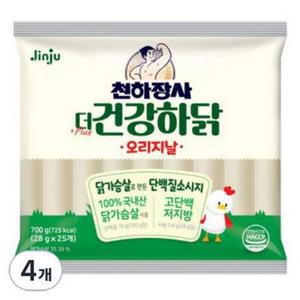 천하장사 소시지 더 건강하닭 오리지날 간식 소시지 700g × 4개