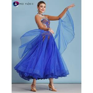 댄스 왈츠 드레스 여성 탱고 의상 공작 왈츠복 라인 경기용 스윙 모던댄스드레스 스포츠