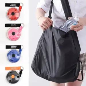 코넥스 휴대용 디스크 키링 접이식 장바구니 쇼핑백