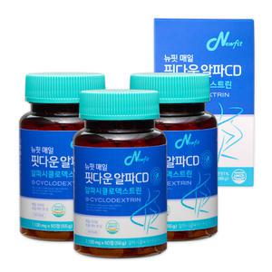 뉴핏 매일 핏다운 알파CD 알파시클로덱스트린 1100mg x 60정 3통 총 180정 식약청인증