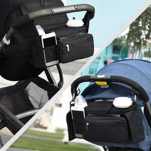 두손자유 육아 유모차 핸들에 부착하는 주머니 가방 컵홀더 핸드폰거치