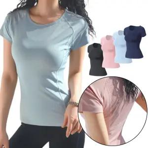 필라테스 쿨링 요가 반팔 2p 슬림핏 티셔츠 에어로빅 운동복 여름 커버업 아이스 여성