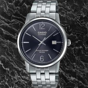 Casio MTS-110D-1A Men 사파이어 블랙 아날로그 시계 [세금포함] [정품] 스틸 Band Date New 명품시계 손목