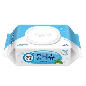 깨끗한나라 페퍼민트 물티슈 캡형 60매