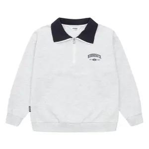 [에꼴리에] 남아카라 배색 반집업 맨투맨 티셔츠23A0408_GY