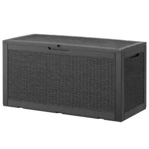 지오리빙 야외 보관함 380L 실내외 수납 정리함 데크박스 조립식창고 마당 농기구 소형 대형 수납함 CW006B