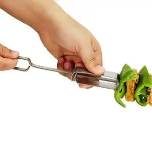 슬라이드 바베큐 꼬치 5p 41cm 캠핑 꽂이 빼기쉬운 (WFHH38R)