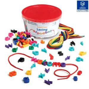 러닝리소스 알파벳 레이싱 소문자 실꿰기 놀이 끈끼우기 영어 학습 단어만들기 퍼즐 장난감