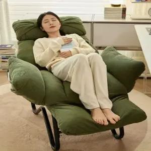 접이식 리클라이너 안락의자와 1인용 침대형 사무실 휴식 암체어