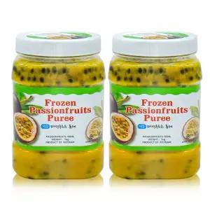 [신정푸드] 설탕과 첨가물 없는 100% 원액 냉동 패션후르츠 퓨레 1kg x 2개