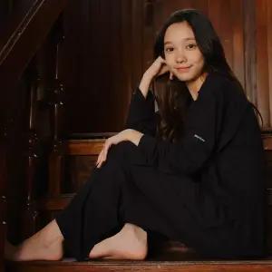 마밤 MSMV 피치기모 아동 주니어 잠옷 초등학생 파자마 내의 실내복 세트 카라넥블랙