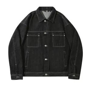 트릴리온 TRILLION 워싱 스티치 데님자켓 (BLACK)