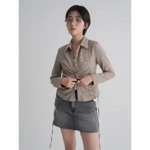 [에잇세컨즈] 슬림핏 체크 셔츠  베이지 (125864MQ3A)