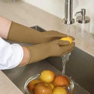 두꺼운 라텍스 주방용 고무장갑 S 5개