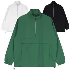 남자 배색 투라인 반집업 골프 아노락 바람막이 데일리 오버핏 중년
