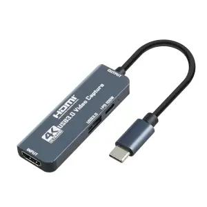USB3.0 C타입 4K HDMI 캡쳐보드 USB허브 메모리 5Gbps PD 100W 실시간녹화 방송 영상 음성 노트북 PC