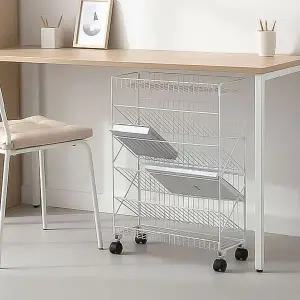 스틸 트롤리 이동식 책꽂이 매장공간활용 북카트 HTB1